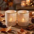 Lantern Glass Tea Light Holder Paisley Pattern Ø8cm H9cm 2pcs | Floristik24.co.uk