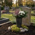 Grave vase anthracite 33cm | Floristik24.co.uk