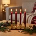 Metal candle plate, taper candle holder, gold, 23x9x4.5cm | Floristik24.co.uk