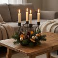 Candle holder metal grey lattice basket Advent wreath Ø14cm | Floristik24.co.uk