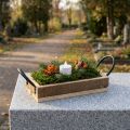 Wooden tray with handles decorative tray natural black 25×12.5×5cm | Floristik24.co.uk