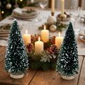 Decorative fir tree snowed, Christmas decoration, Advent H13cm Ø5.5cm 2 pcs | Floristik24.co.uk