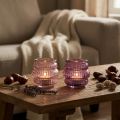 Tealight holder glass decoration purple pink Ø7.5cm H7.5cm 2pcs | Floristik24.co.uk