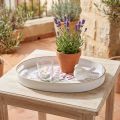 Decorative tray lavender plastic tray white 39×27.5cm | Floristik24.co.uk
