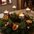 Tealight holder for sticking silver 21cm 8 pcs | Floristik24.co.uk