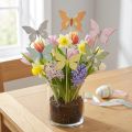 Flower stick butterfly wood with feather 8x7cm 12 pcs | Floristik24.co.uk