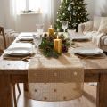 Christmas table runner with shiny stars, gold, 48cm x 4.5m - Festive decoration | Floristik24.co.uk
