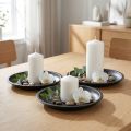 Decorative plate round metal in black Ø23cm H2.5cm 3pcs | Floristik24.co.uk