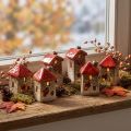 Ceramic house with red roof, window and heart – 6 cm – Idyllic decoration for home and garden – 6 pieces | Floristik24.co.uk