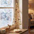 Christmas tree decoration with base wood metal natural 18x12x51cm | Floristik24.co.uk