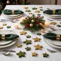 Scatter decoration stars green and gold with glitter table decoration Christmas 4/5cm 40 pcs | Floristik24.co.uk