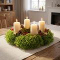 Decorative moss artificial green – moss cushion 10/12/14cm 3 pcs | Floristik24.co.uk