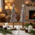 Christmas tree made of felt decoration with hearts grey red 28cm 4 pieces | Floristik24.co.uk