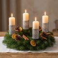 Stick candle holders, silver-grey, Ø22mm, H10cm, 4 pieces | Floristik24.co.uk
