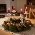 Advent candle holder with thorn and numbers white H11cm 4 pcs | Floristik24.co.uk