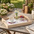 Rectangular wooden tray, natural flowers, butterfly, L35cm | Floristik24.co.uk