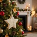 Wooden star, natural Christmas ornament, Ø13.5cm, FSC wood | Floristik24.co.uk