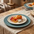 Decorative plate plastic decorative plastic plate petrol brown Ø33cm | Floristik24.co.uk