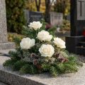 Foam roses with stem flowers foam cream Ø7.5cm 18 pcs | Floristik24.co.uk