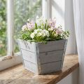 Flower box wooden planter shabby chic gray 19x19x15.5cm | Floristik24.co.uk