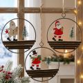 Christmas pendant Santa Claus snowman Ø12cm 3pcs | Floristik24.co.uk