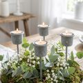 Candle holder for sticking Shabby Chic Grey Ø3cm H8.5cm 8 pcs | Floristik24.co.uk