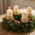 Floral candle holders for sticking Golden Ø8.8cm H13.7cm 4 pcs Antique look | Floristik24.co.uk