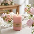 PURE pillar candle 90/60 pink decorative candle sustainable natural wax candle decoration | Floristik24.co.uk