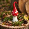 Deco Fly Agaric Ceramic Deco Mushroom Red White Ø6.5cm H21cm | Floristik24.co.uk