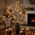 Gingko branch decorative artificial plant bronze glitter 84cm | Floristik24.co.uk
