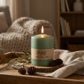 PURE pillar candle green emerald Wenzel candles 90/70mm | Floristik24.co.uk