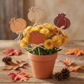 Flower stick wooden pumpkin decoration orange natural 6.5x7cm 12 pcs | Floristik24.co.uk