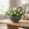 Decorative bowl round plant bowl grey black Ø40cm H19,5cm | Floristik24.co.uk