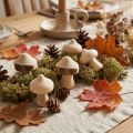 Scatter decoration mini mushrooms wooden decoration natural with bark Ø2cm 36 pcs | Floristik24.co.uk