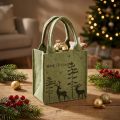 Felt bag Merry Christmas small with handles Green 15×10cm | Floristik24.co.uk