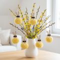 Easter Bunny Decoration for Hanging, Fluffy Bunny, Yellow, Ø7cm, 6 Pieces | Floristik24.co.uk