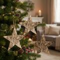 Birch stars for hanging decorative stars birch bark 20cm 4 pcs | Floristik24.co.uk