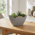 Decorative bowl plastic grey 20cm x 9cm H11.5cm 1 pc | Floristik24.co.uk