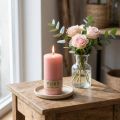 PURE pillar candle 130/60 decorative candle pink natural wax | Floristik24.co.uk