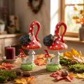 Fly agaric with hedgehog decoration mushroom autumn decoration H14cm 2pcs | Floristik24.co.uk