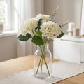 Hydrangea, silk flower, artificial flower for table decorations white, green L44cm | Floristik24.co.uk