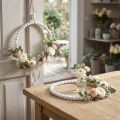 Decorative wooden ring Shabby Chic white Ø19cm, wedding, spring, door decoration, set of 4 | Floristik24.co.uk