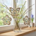 Butterfly to hang, wooden pendant flower, spring decoration with glitter H11/14.5cm 4pcs | Floristik24.co.uk