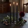 Rustic Candles Taper Candles Solid Colored Black 350/28mm 4 Pcs | Floristik24.co.uk