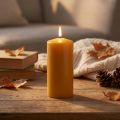 PURE Pillar Candle Yellow Honey Wenzel Candles 130/60mm | Floristik24.co.uk