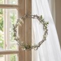Window decoration, door wreath, shabby chic flower wreath, metal, white, Ø16.5cm | Floristik24.co.uk
