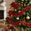 Festive Red Tinsel Garland 270cm – Shiny and vibrant, perfect for Christmas and holiday decorations | Floristik24.co.uk