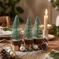 Christmas decoration Christmas tree snowed 10cm 8pcs | Floristik24.co.uk