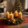Solid-colored pillar candles, honey color, Ø60×80mm, set of 4 - Advent wreath decoration, wax | Floristik24.co.uk