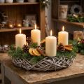 Natural White Wash Wooden Wreath Ø30cm H9.5cm | Floristik24.co.uk